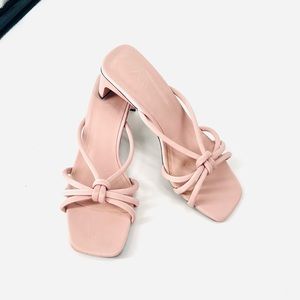 Zara pink cushioned sandals heels